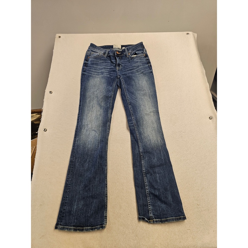 BKE Payton Bootcut Jeans Womens 27R Medium Wash Denim Embroidered Pockets 6196‎